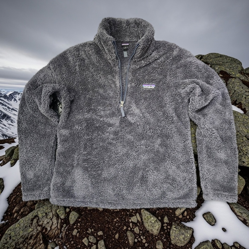 Patagonia Women M 1/4 Zip Fleece Pullover Gray Soft Cozy Winter‎ Layer